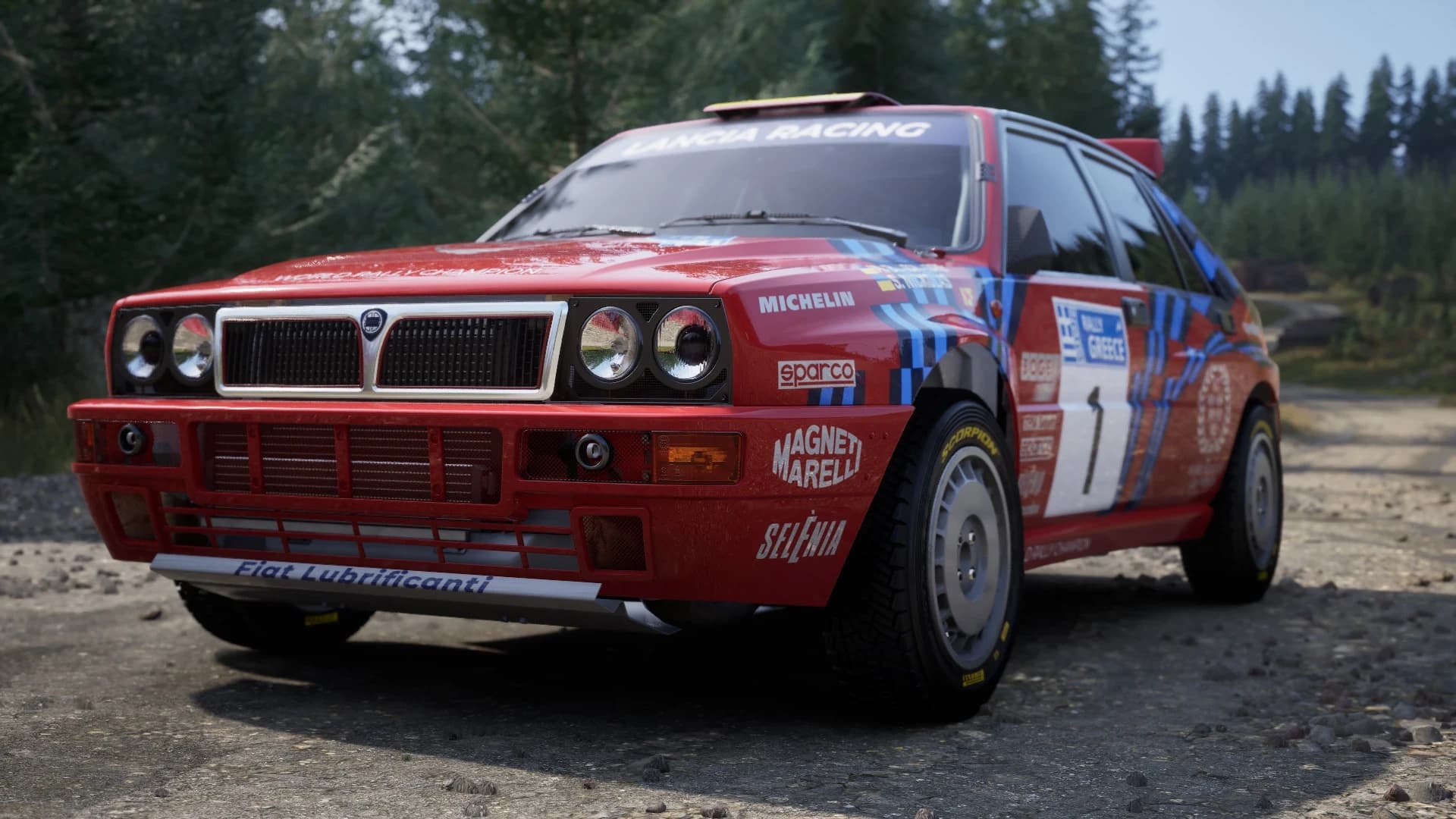 Delta REDFORCE livery for Lancia Delta Integrale Evoluzione in Assetto Corsa Rally – screenshot 3 of 4